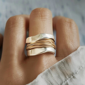 Sofia™ | Women’s Silver and Gold Wire Ring