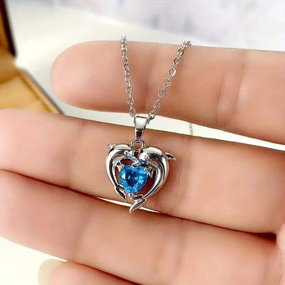 Oceanheart Twins Necklace | White Gold