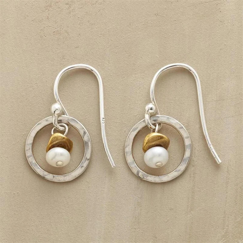 Retro Circular Pendant Earrings