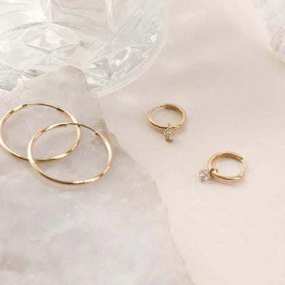 Celeste™ | Gold Stone Hoop Earrings