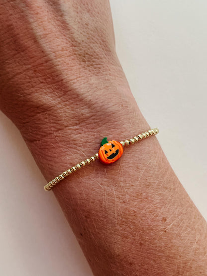 Dainty Halloween Pumpkin Bracelet