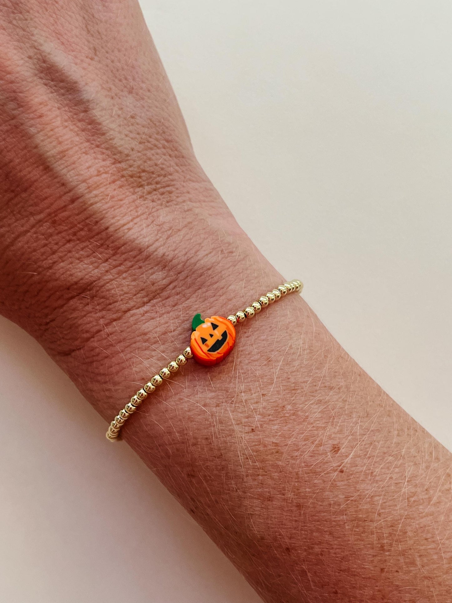 Dainty Halloween Pumpkin Bracelet