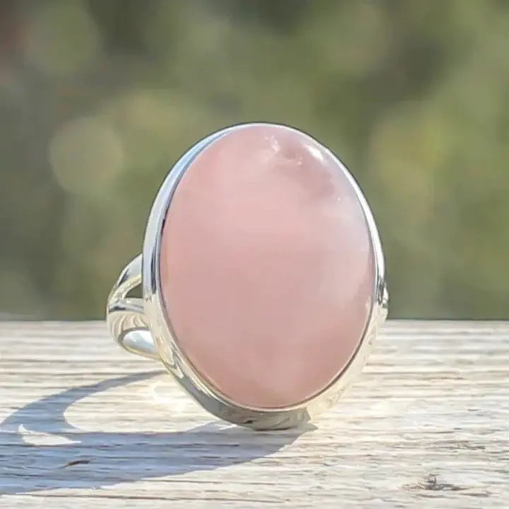 Aurora™ | Vintage Rose Quartz Sterling Silver Ring
