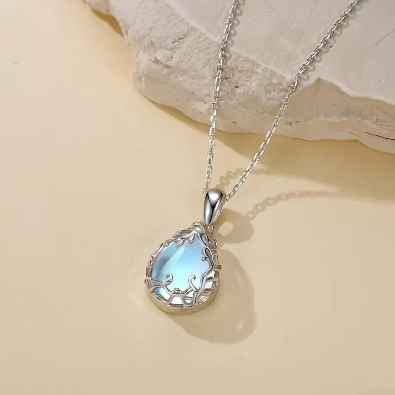 Moonlit Glacier Pendant Necklace | White Gold
